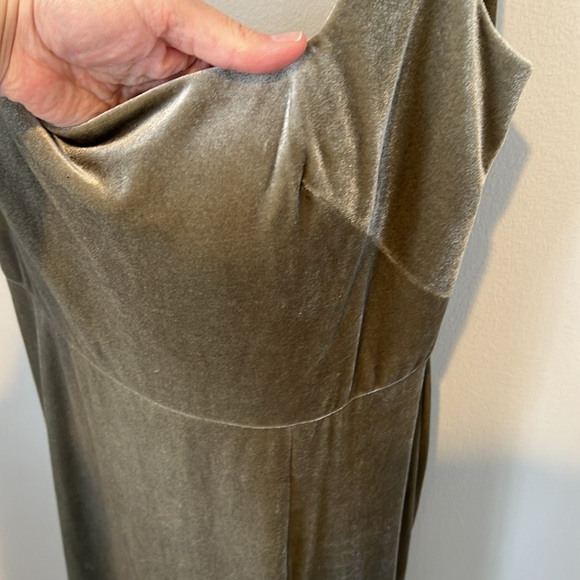 Jenny Yoo Collection for Anthropologie Mara Sage Velour Maxi Dress Women's 12 - Picture 9 of 16